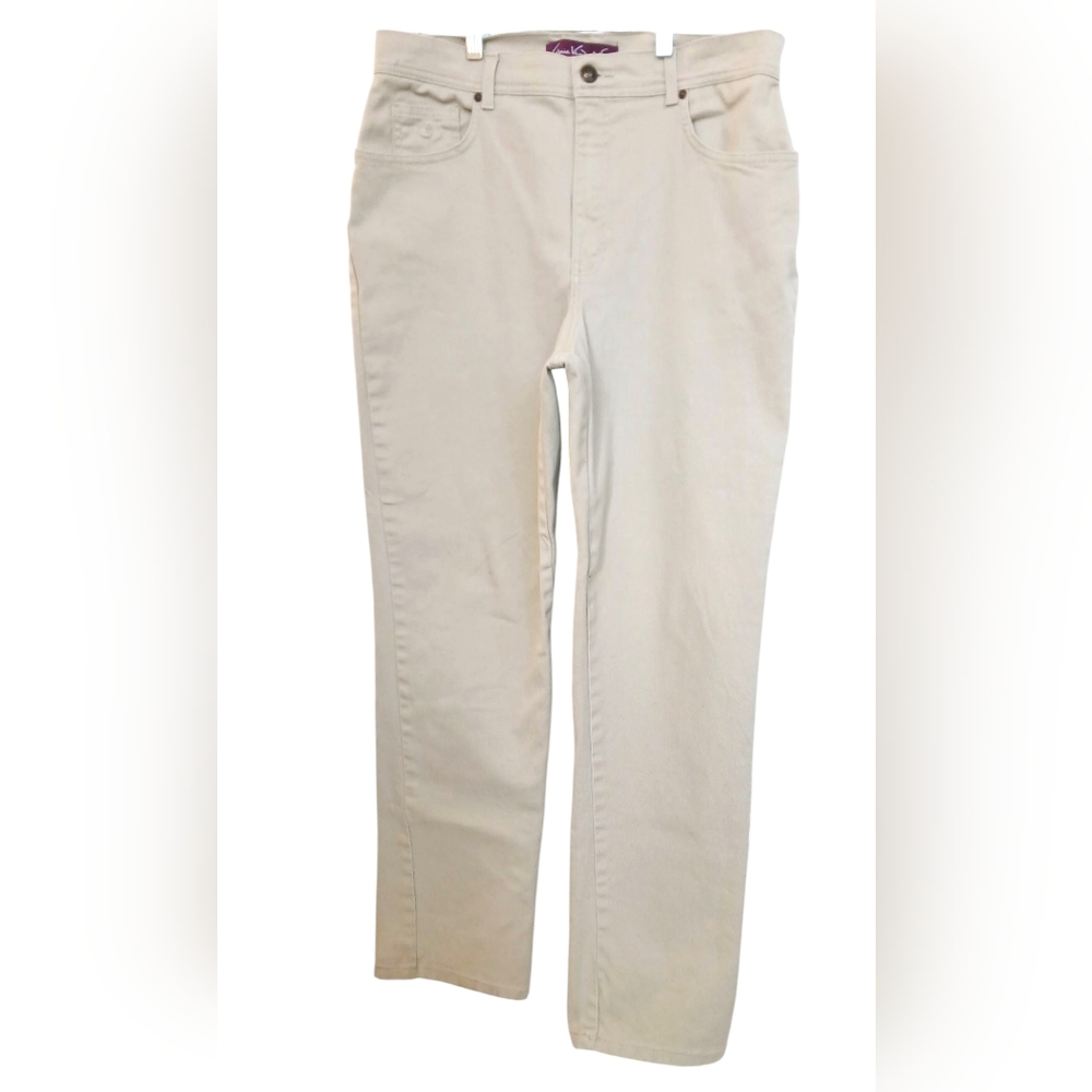 Gloria Vanderbilt Women's Amanda Classic High Rise Tapered Jean Pa-Beige Size 14